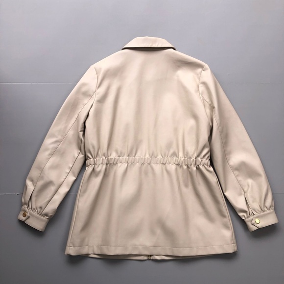 Marc New York Womens Jacket Small Latte Beige Andrew Marc Cinched Waist - Picture 2 of 14